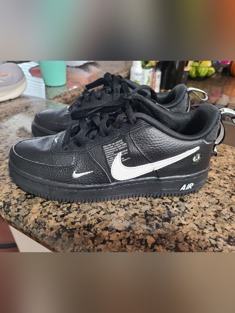 Nike Black & White Kids' Air Low-Top Sneakers